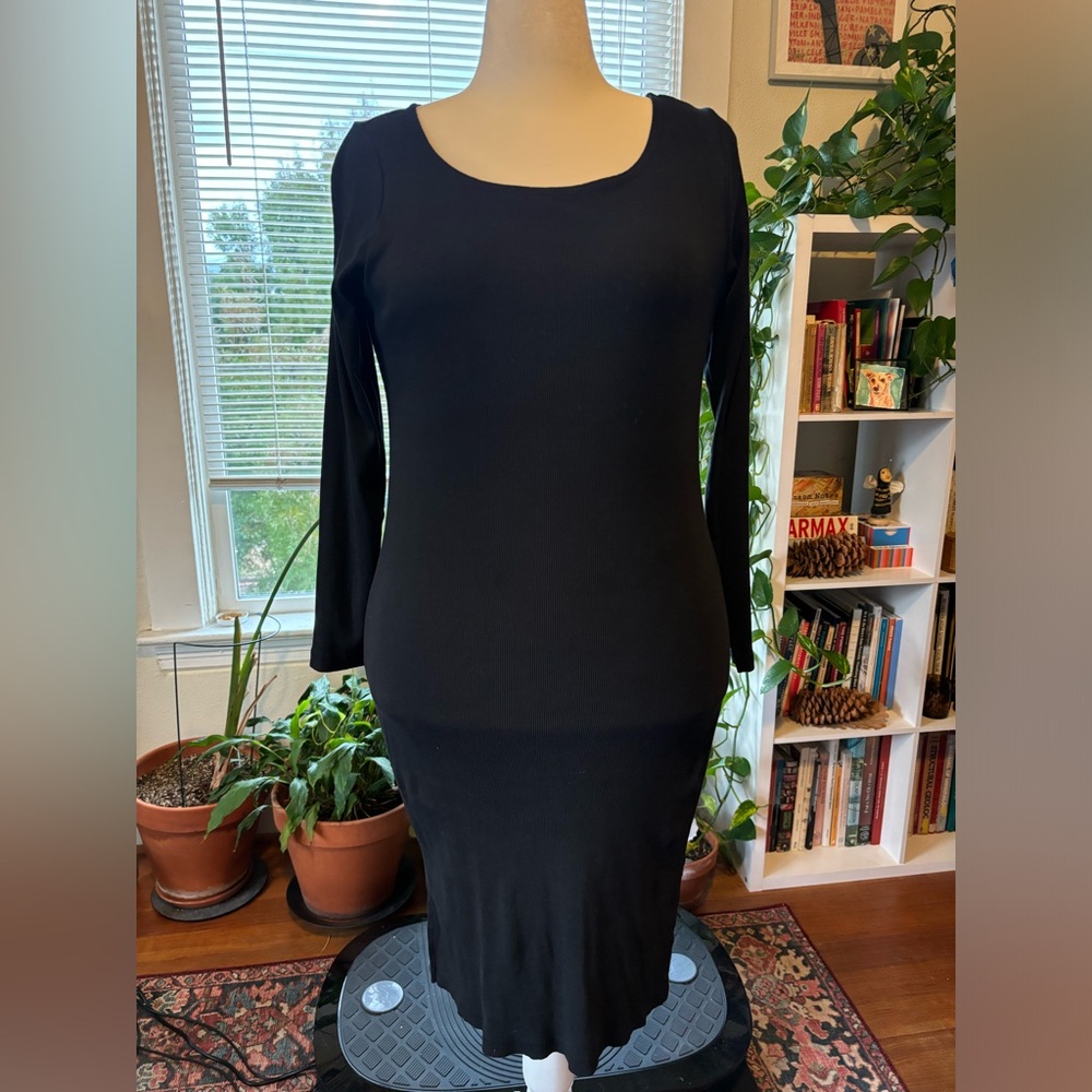 Rib knit body con dress
